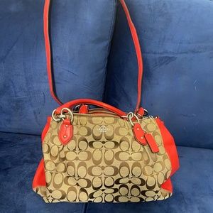 Orange and Tan Vintage Coach C Purse